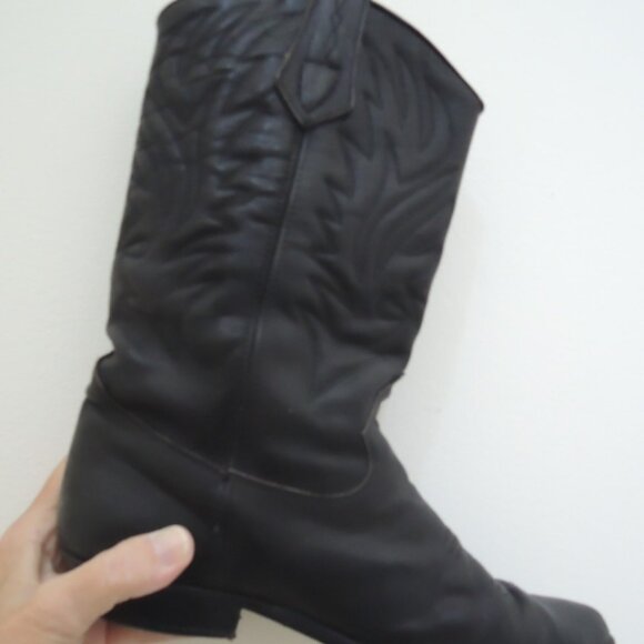 Ladies Cowboy Boots Size 8M Black Leather Western Boot by Seychelles - Picture 2 of 14